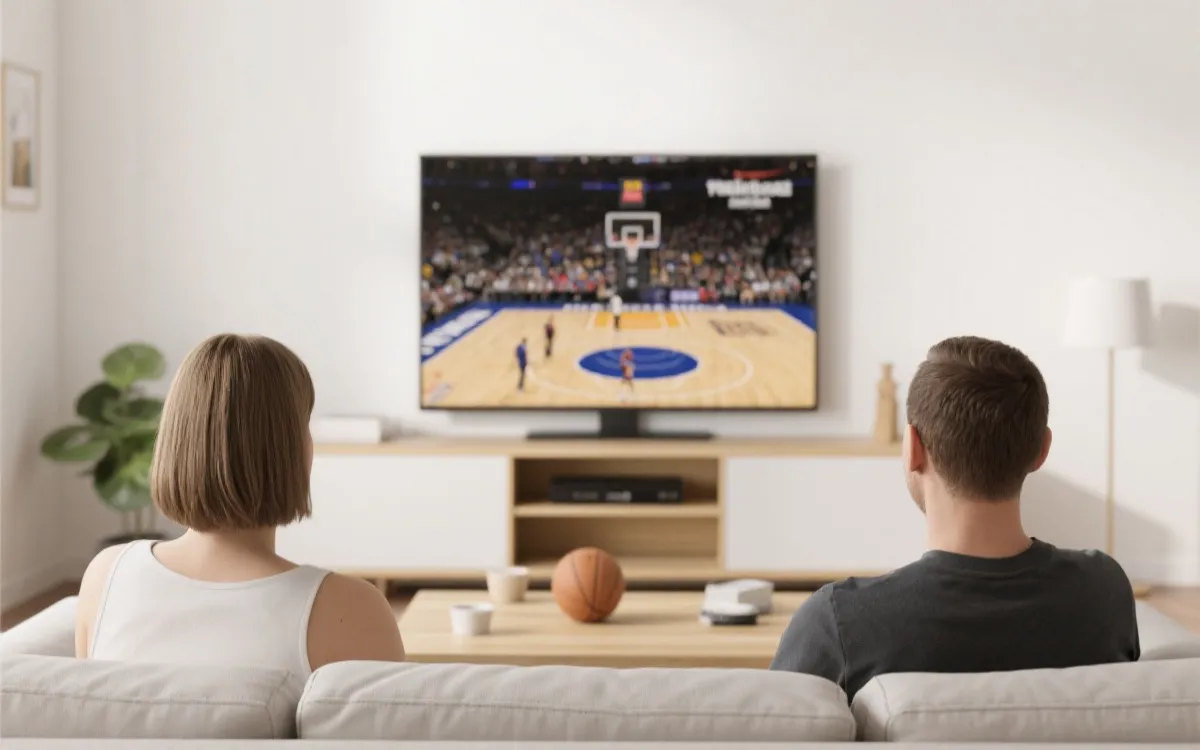 多设备观看篮球联赛示意图